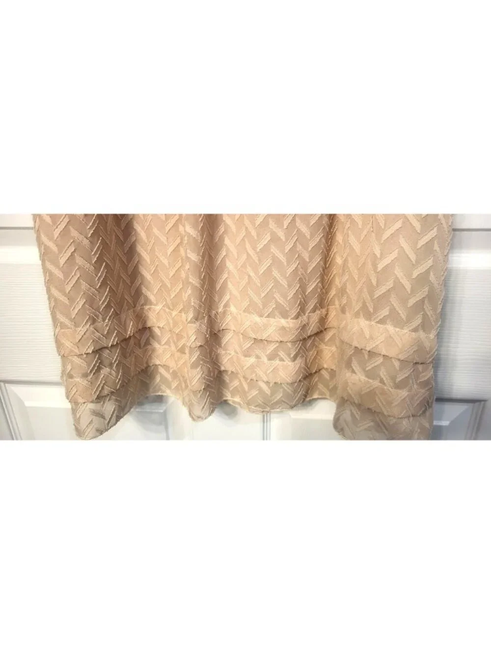 Anthro One September Anwen Pink Peasant Dress M Tassel Chevron Pattern Lace Boho